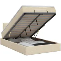 vidaXL Ottoman bed met matras Crèmekleurig 120 x 200 cm Stof