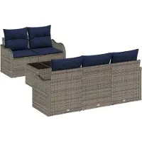 vidaXL Tuinbank Set Grijs 55 x 55 x 37 cm poly rattan