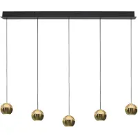 Steinhauer 5-licht eettafel hanglamp Belluno led - messing goud met glas