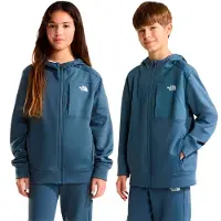 The North Face - Kid's Performance Fleece FZ Hooded Jacket - Fleecevest S, blauw