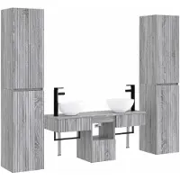 vidaXL Badkamerkastset, 5 stuks, grijs Sonoma, 33 x 34,5 x 160 cm