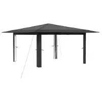 vidaXL Paviljoen zonder zijwanden, 4 x 4 meter, lichtgrijs en antraciet