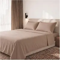 THE WHITE STONE Beddengoed - - 200 TC 180x200 Moka - 100% katoen percale - Hoofdeinde 28 cm - Made in Italy