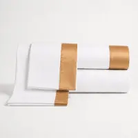 THE WHITE STONE Tweepersoons beddengoed - - 180x200 - 100% katoen - Beige satijnen volant - Hoeslaken 175x200