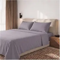 THE WHITE STONE Beddengoedset - DE WITTE STEEN - 200 TC - 100% Katoen percale - 1 persoon 130x200 cm - Donkergrijs