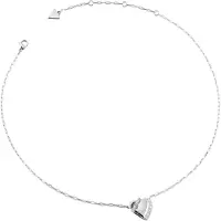 GUESS halsketting By Your Side 16-19" T-Bar Heart Necklace Rhodium zilverkleurig