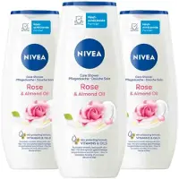 Nivea 3x Douchegel Rose & Almond Oil 250 Ml