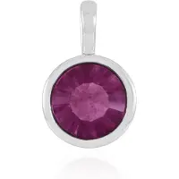 Cavill - Zilveren Hanger - 925 Sterling Zilver Geplatineerd - Roze Fluoriet Rond 2,367 ct - Braziliaanse Edelsteen - Elegante Concaaf Geslepen Sieraad