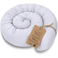Totsy Baby Zijslaapkussen, bedslang, lichaamskussen, 200 cm, katoen, hoofdkussen, lange bedrol, slaapkussen, nekrolkussen, lichtgrijs