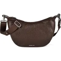 Mandarina Duck Leren schoudertas Mellow Leather Hobo Bag Espresso donkerbruin