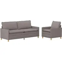 vidaXL Bankstel 2 st Taupe Stof