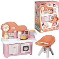 Smoby - Babyverzorgster - Keuken en kinderstoel - Vanaf 1 jaar - Gemaakt in Frankrijk