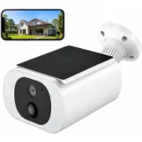 Avylet 4MP/2K Solar Beveiligingscamera voor Buiten, Draadloze WiFi Camera met Accu, PIR Bewegingssensor, Audio en Kleuren Nachtzicht