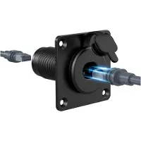 MMOBIEL Waterdichte Wandcontactdoos voor Starlink Gen3 – RJ45 CAT6 Ethernet Doorvoer Vrouwelijk naar Vrouwelijk, IP68 Aluminium Paneelaansluiting met Beschermkap – Voor RV, Camper, Boot, Aanhanger & Meer