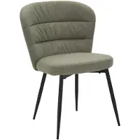 Mauro Ferretti 2 stuks LOSANNA stoelen, groen, 58 x 60,5 x 85 cm – Beklede stoelen met zwarte metalen poten – Glamour ontwerp uit de jaren 70