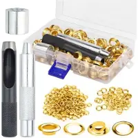 Rosfix FixTool GoldSet 12mm ProKit - Oogjesset 12 mm Goud - 100 St, Metaal, Roestvrij