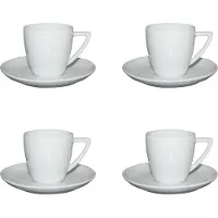 Lubiana Classic Koffie Kop en schotel - Tas en ondertas - 15 cl - Set van 4