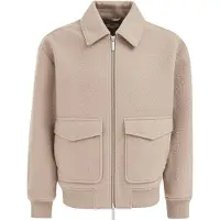 We fashion - Heren bouclé jack - Regular fit - Beige - Maat: M