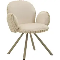 Mauro Ferretti Stockholm-stoel - B - Crème, set van 2 stuks, gemaakt van ijzer en polyester, met armleuningen, modern design - moderne collectie