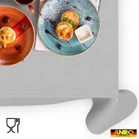 ANRO Tafelkleed Effen linnenlook Grijs 140x100cm Rechte rand Afwasbaar Waterafstotend