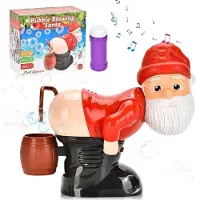 Mc star Bubble Fart Blower, Automatische windblaasmachine, Zeepbellenmachine met licht en geluid in de vorm van de Kerstman voor kinderen, Kerstmis, feest