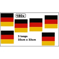 Wefiesta 180x Servetten Duitsland 33cm x 33cm - 3 laags - Servet diner eten knoeien restaurant Duits BBQ thema feest verjaardag feest