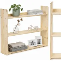 Springos Wandplank - Boekenplank - Kruidenplank - Ophangbaar - Naturel - 10 Kg - 20 x 90 x 74 Cm