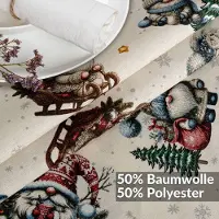 ANRO Tafelkleed Kerstman Groen Ovaal 260x140cm Rechte rand Afwasbaar Waterafstotend Binnen & Buiten
