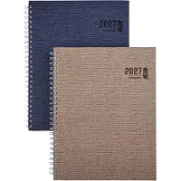Brepols bureau agenda 2027 - ECOTIMING [0.180] - KAZAR - Bureau agenda - 1 week op 2 pagina's - Weekoverzicht - Wire-O - Blauw - 17.1 x 22 cm