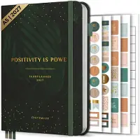 Systemyze Agenda 2027 A5 Hardcover - Weekplanner - Maandplanner - Planner - Jaarplanner 2027 - Habit Tracker - 170 Stickers - Leaves
