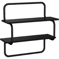 vidaXL Wandplank met 2 niveaus Zwart eiken 80 x 24,5 x 61 cm