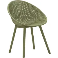 Mauro Ferretti Set van 2 groene polypropyleen stoelen, Ibiza, 59 x 59 x 83 cm – Geweven zitvlak voor modern meubilair – Serie 940