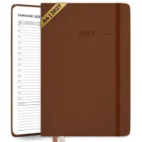 Systemyze Agenda 2027 A4 Softcover - Weekplanner - Maandplanner - Planner - Jaarplanner 2027 - Incl. Tijdsindeling - Bruin