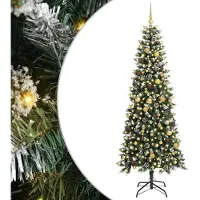 vidaXL Kunstkerstboom Groen 240 cm PVC en Plastic en Staal