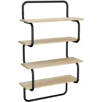 vidaXL 4-laags Wandplank Sonoma Eiken 40 x 24,5 x 104 cm Bewerkt hout