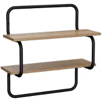 vidaXL Wandrek met 2 niveaus Artisanaal eiken 60 x 24,5 x 61 cm