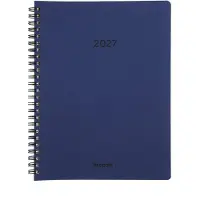 Brepols bureau agenda 2027 - TIMING [0.136] - CALVI - Bureau agenda - 1 week op 2 pagina's - Weekoverzicht - Wire-O - Blauw - 17.1 x 22 cm