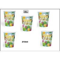 Wefiesta 48x Beker Aloha 210ml karton - Diner drinken knoeien restaurant Tropical Hawai party BBQ thema feest verjaardag feest