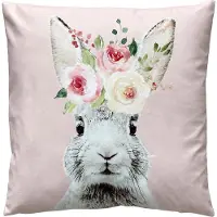 Clayre & Eef Sierkussen 45x45 cm Roze Polyester Konijnen