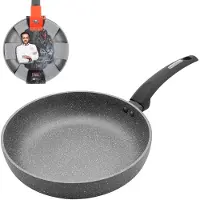 Florina Lava Stone Diepe Koekenpan 26 cm – Inductie- en gasgeschikt – Gietaluminium met 5-laagse steencoating – Grijs
