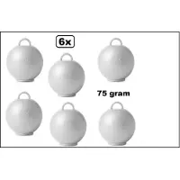 Wefiesta 6 stuks Ballon gewicht Kettlebell zilver - 75 gram - Tafeldecoratie thema feest ballon party festival