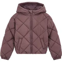 We fashion gewatteerde jas - oudroze Meisjes Polyester Capuchon Effen - maat 122/128
