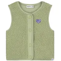Babyface rechtvallende teddy gilet - groen Effen - maat 56