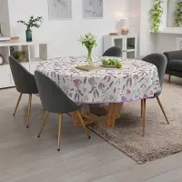 ANRO Tafelkleed Lavendel Meerkleurig Rond Ø100cm Met sierband Afwasbaar Waterafstotend