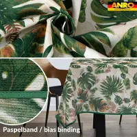 ANRO Tafelkleed Jungle bladeren Meerkleurig 180x140cm Met sierband Afwasbaar Waterafstotend