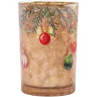 Clayre & Eef Waxinelichthouder Ø 12x18 cm Bruin Glas