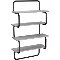 vidaXL 4-laags Wandplank Grijs Sonoma 40 x 24,5 x 104 cm Bewerkt hout