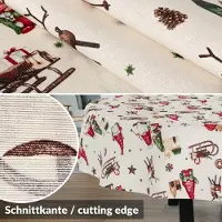 ANRO Tafelkleed Kerstkabouter Rood Ovaal 280x140cm Rechte rand Afwasbaar Waterafstotend
