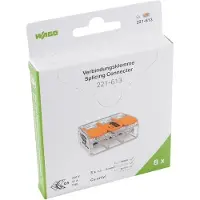 Wago Verbindungsklemme, 3x 0.5 - 6mm², transparent, 8 Stk.