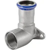 Geberit persfitting inox water muurplaat 90 met binnendraad pers F 1812F
